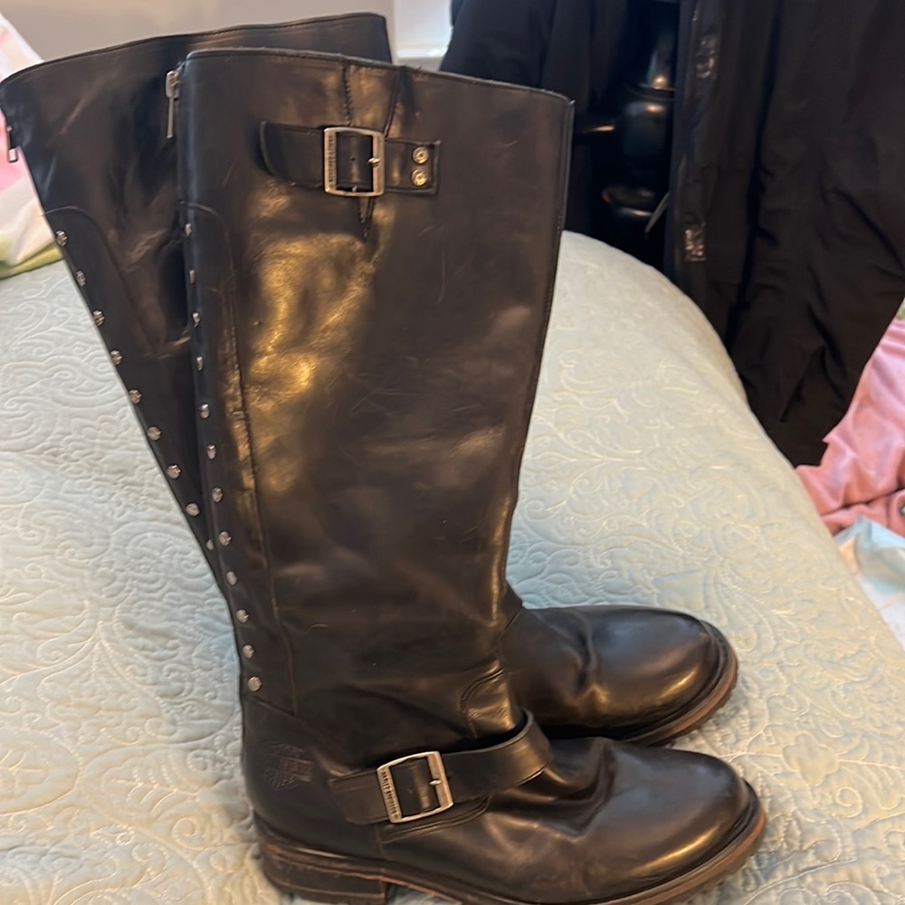 Harley Davidson boots, black, ladies, size 9M, leather upper